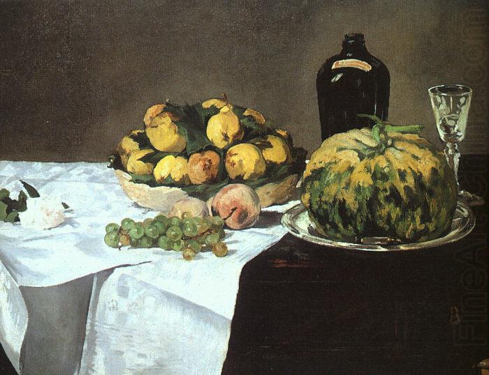 Still Life with Melon and Peaches, Edouard Manet